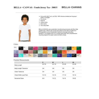 BELLA + CANVAS - Youth Jersey Tee - 3001Y